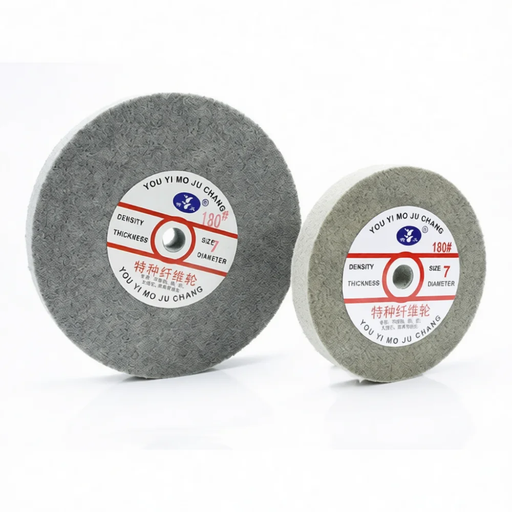 Nylon Fiber Grinding Pad For Yongpin Bench Grinder 200mm Buffing Wheel Abrasive Metal Surface Wire Drawing Repair Tool