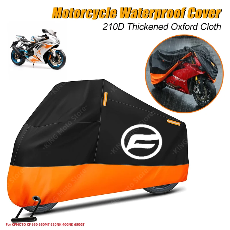 

CFMOTO Cover Waterproof For CFMOTO CF 650 650MT 650NK 400NK 650GT Motorcycle Dust Rain Cover With Reflective Strip