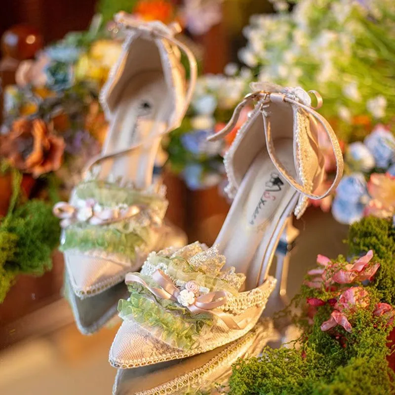 

2025 оригинальная женская обувь ручной работы в милом стиле, элегантное платье на тонком каблуке, высокие каблуки 5 см, 8 см, свадебные высокие каблуки