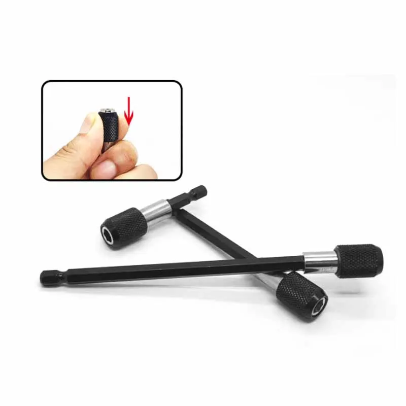 1/4" Hex Shank Rod Long Handle Magnetic Quick Change Tool Self-locking Screwdriver For Electric Drill Bit Holder Extension Rod