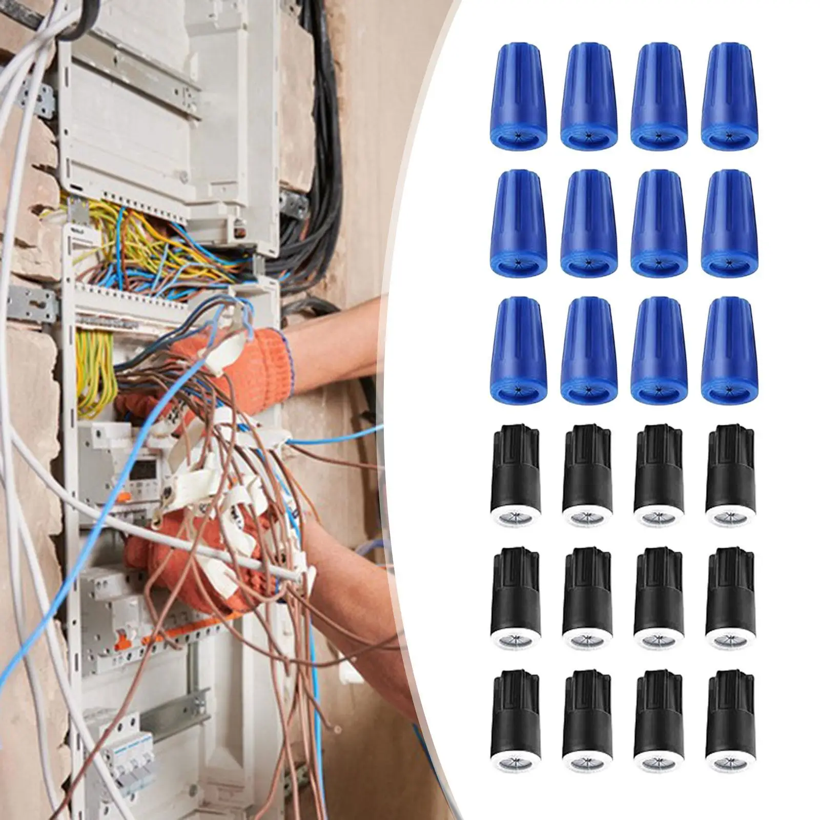 24x تويست على موصل الأسلاك يستبدل الملحقات المهنية توصيل الأسلاك الكهربائية غطاء سلك محمول سهل المسمار على الغطاء