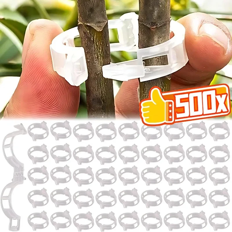 50-500Pcs Plastic Plant Clips Supports Connects Reusable Protection Grafting Fixing Tool Gardening Supplies For Vegetable Tomato