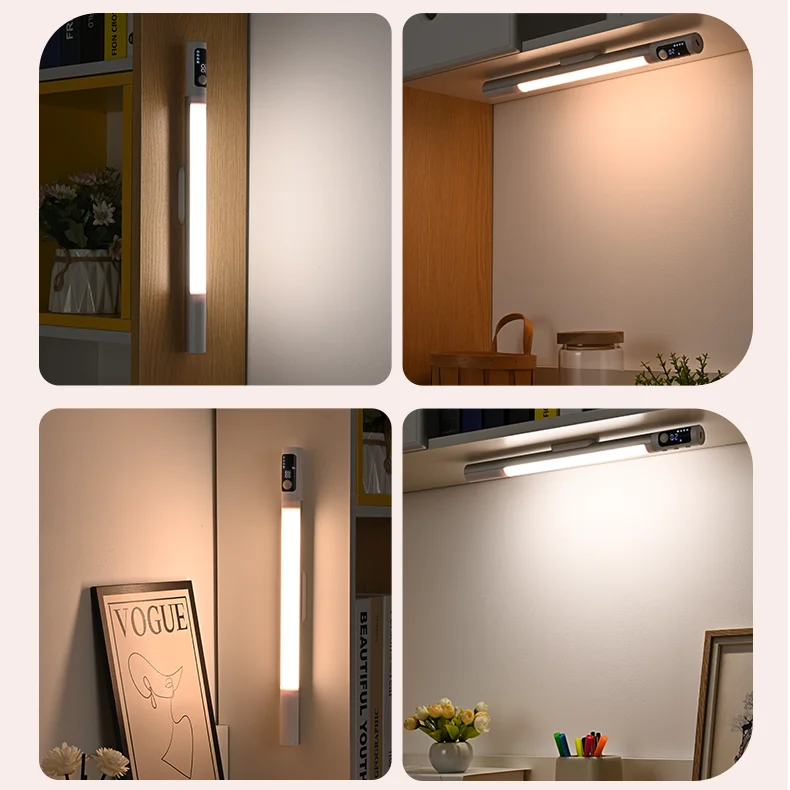 Digital display Motion Sensor Light Night Light Desk Lamp Type C Rechargeable Lights Cabinet Lights For Kitchen LED Night Lights