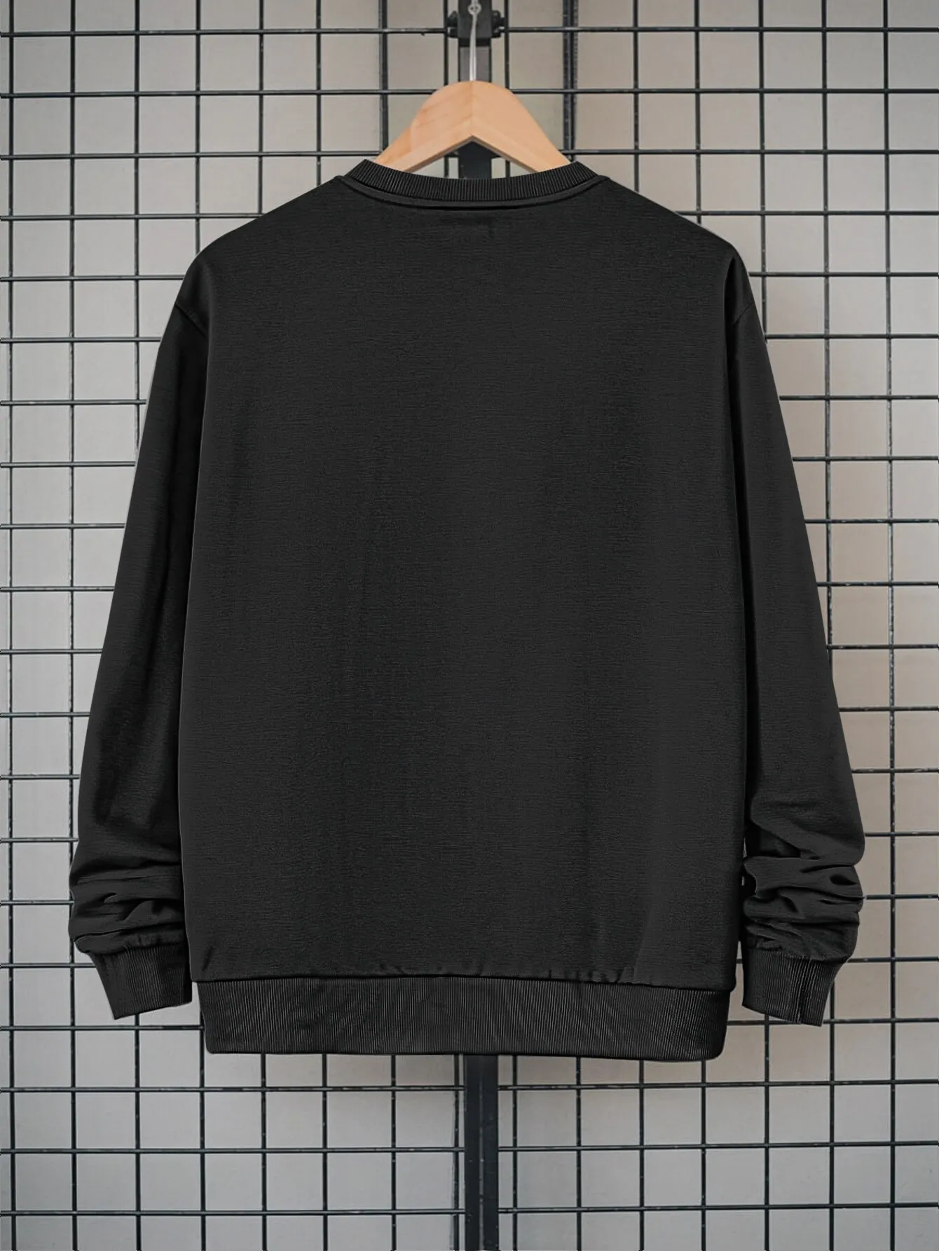 Comfortable Clothing Men's MADE Red Banner Print Hoodie Casual Streetwear Long Sleeve Round Neck Polyester Sweatshirt