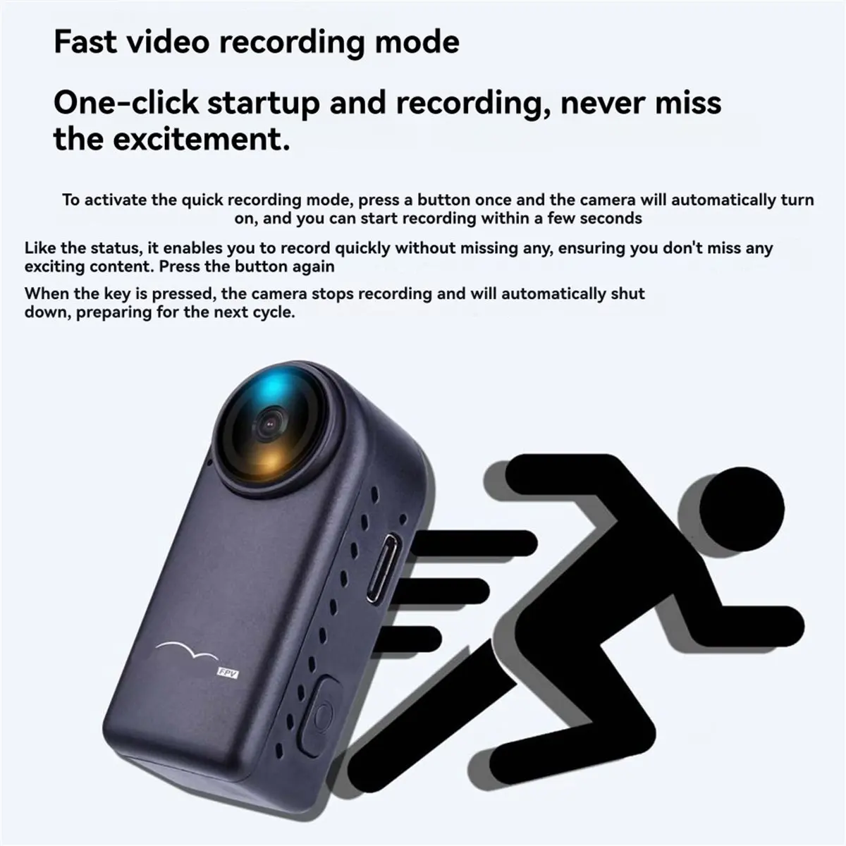 TRENDY STYLE~4K Thumb 3 Camera Motion Camera Type-C Connection Sports Anti Shake for FPV RC Drone Fixed Wing