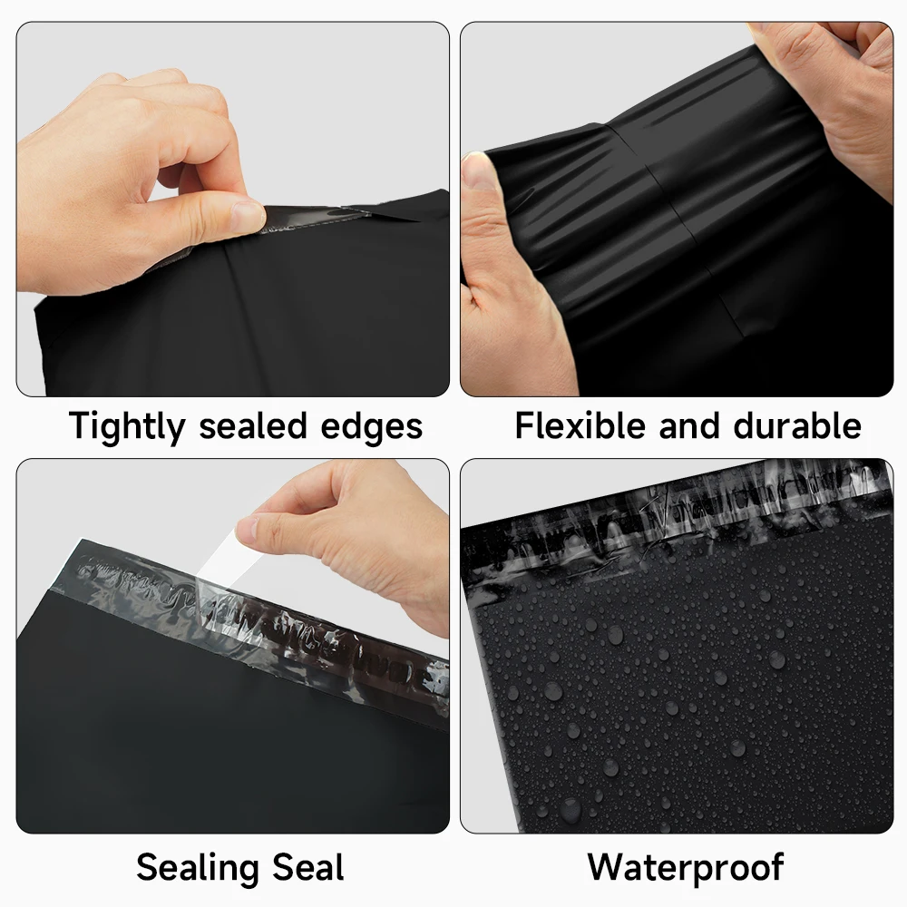 Poly Mailers Waterproof Tear-Resistant Envelopes, Envio de sacos para vestuário, inviolável, auto-selo, 2 tamanhos por pacote