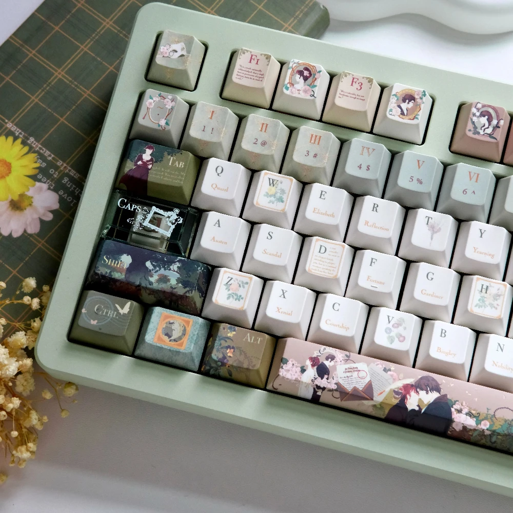 Pride And Prejudice Keycaps Cherry Pbt High-End Elegant Retro Mechanical Keyboard Keycaps