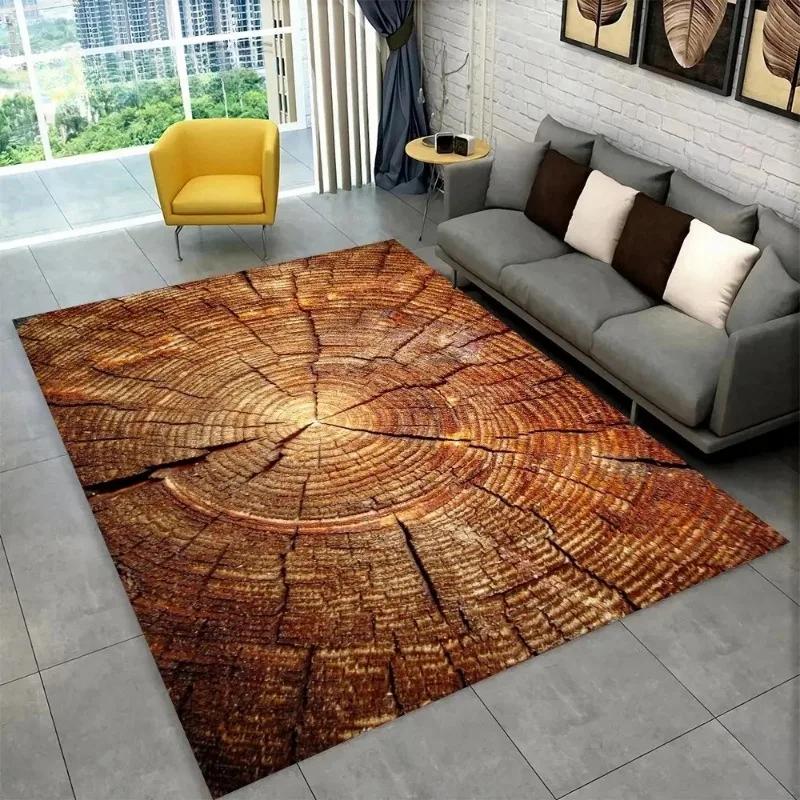 3D Wood Grain Retro Area Rug Large Carpet Rugs for Home Living Room Kids Bedroom Sofa Doormat Decor Kitchen Non-slip Floor Mat