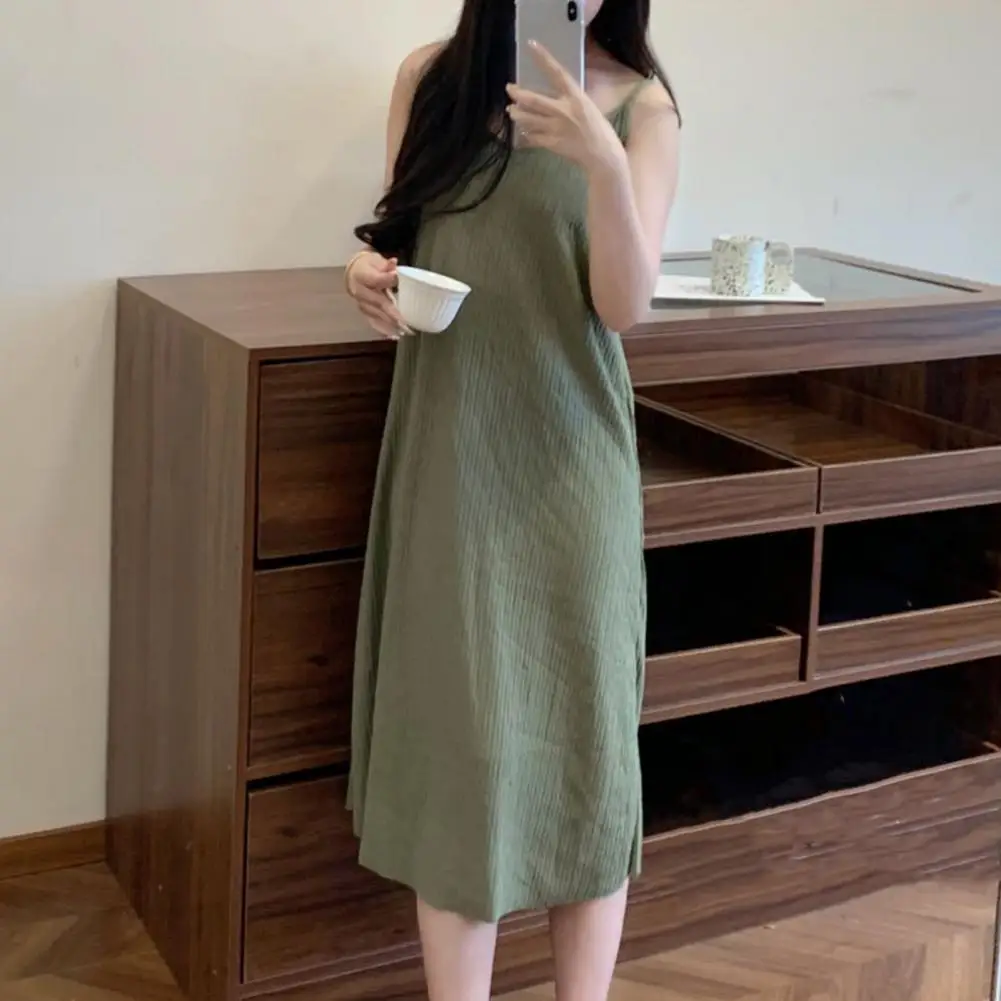 

Women Dress Summer Cami Dress for Women Spaghetti Strap Pleated Sundress Long Flowy Beach Vacation Dress with Scoop Neck Long