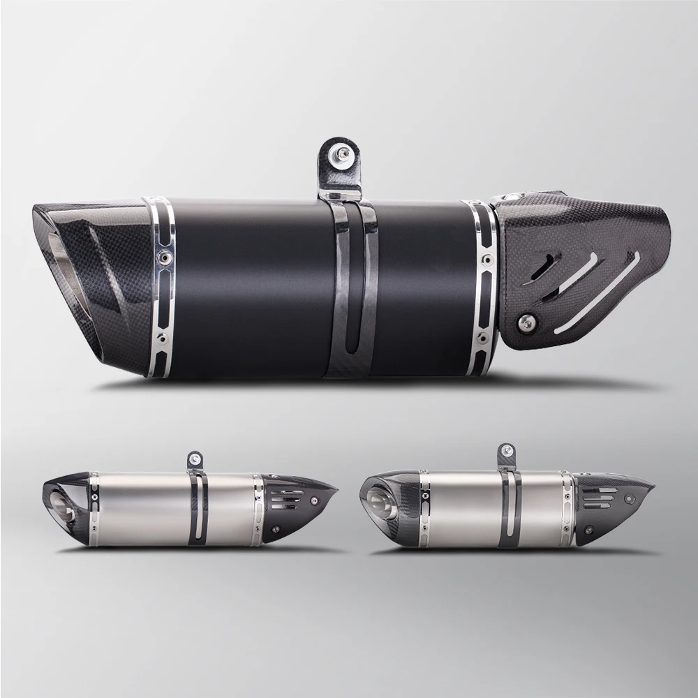 

Для ninja650 Z1000 CBR650R R25 FZ1N GSX250R ADV350 51 мм мотоциклетный глушитель из углеродного волокна с крышкой