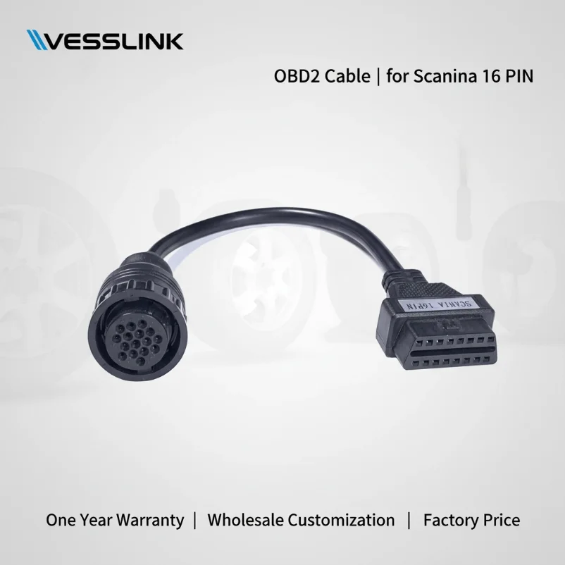 

A+ Quality Truck OBD2 16pin Female OBD Extension Cable For SCANIA Truck 16 Pin Male OBD2 Connector Suitable Diagnostic Tool