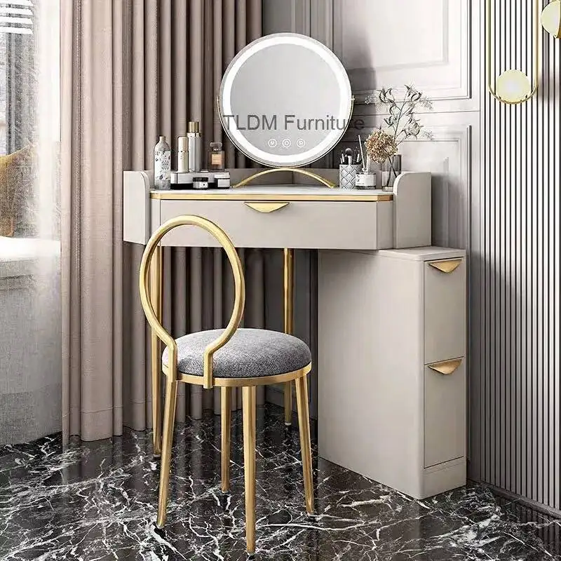 

Легкий люкс: Тумба-комод из сланца в скандинавском стиле, простая деревянная мебель для спальни, современный угловой туалетный столик, дизайнерский стол для хранения и макияжа