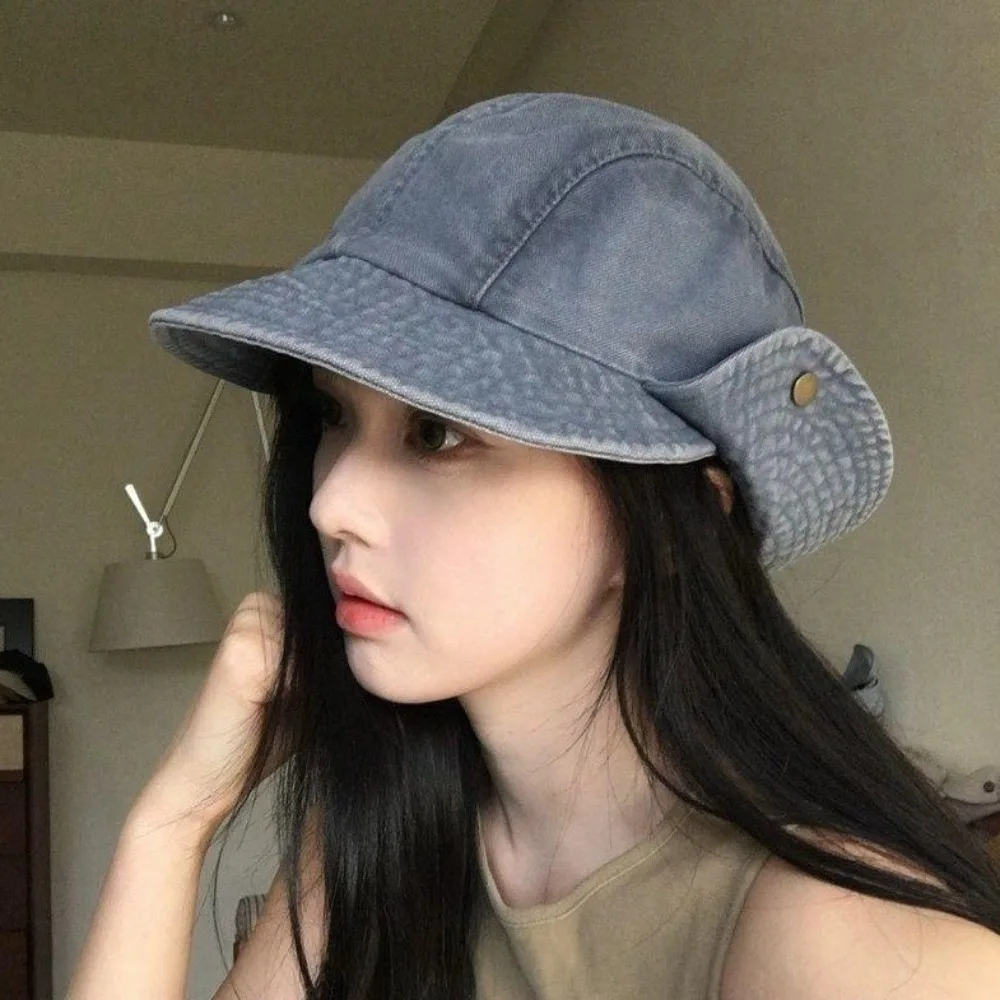 New Retro Fisherman Beret Wide Brim Breathable Flip Up Sunshade Hat Adjustable Versatile Newsboy Cap Commute
