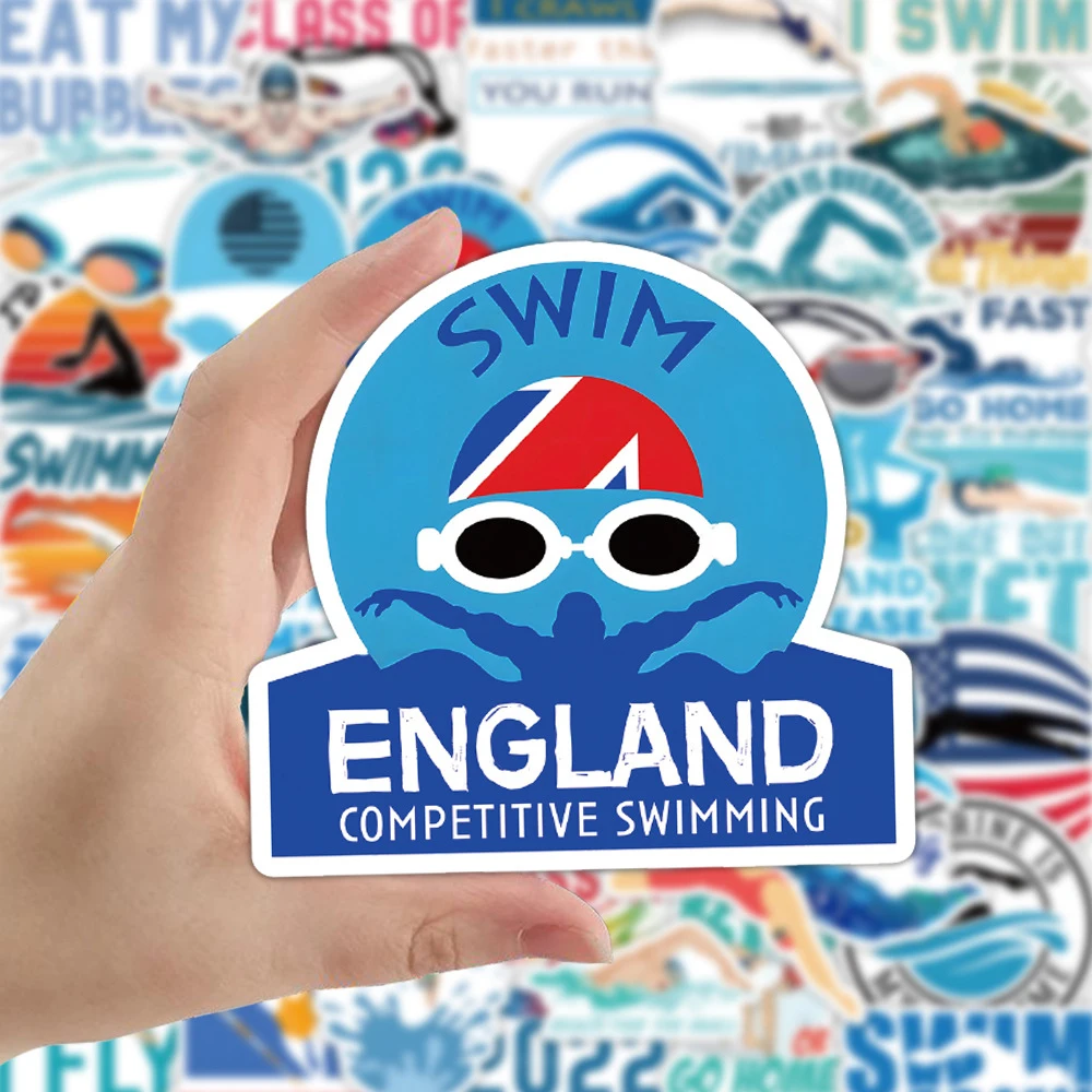 

10/30/50pcs Cartoon Swimming Sports Stickers Funny Graffiti Decals for Notebook Bike Suitcase Laptop Decoration Sticker Toy Gift