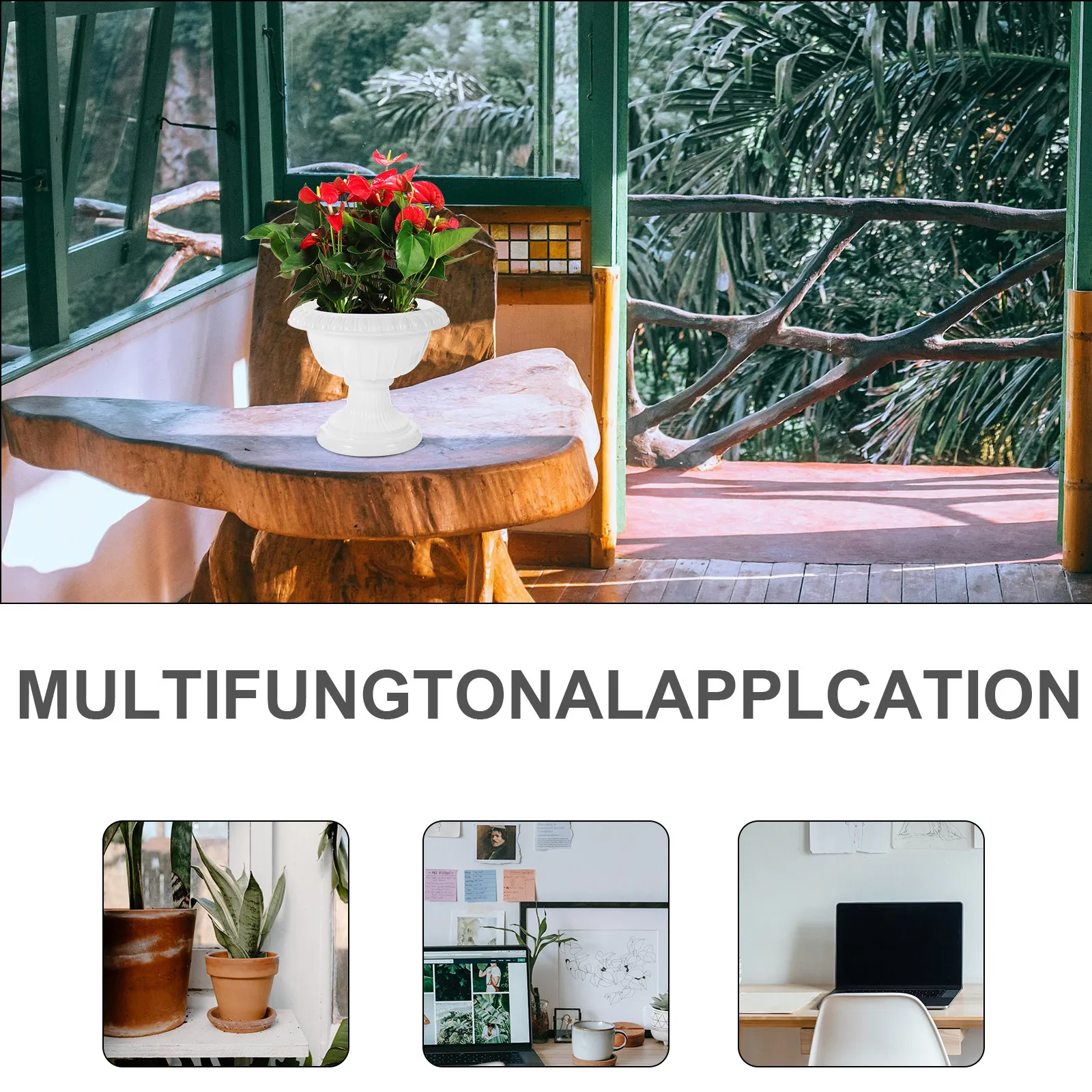 

4Pcs Roman Style Planter Desktop Succulent Container Durable ABS Breathable Uv Resistant Modern Home Decoration Gift Wedding