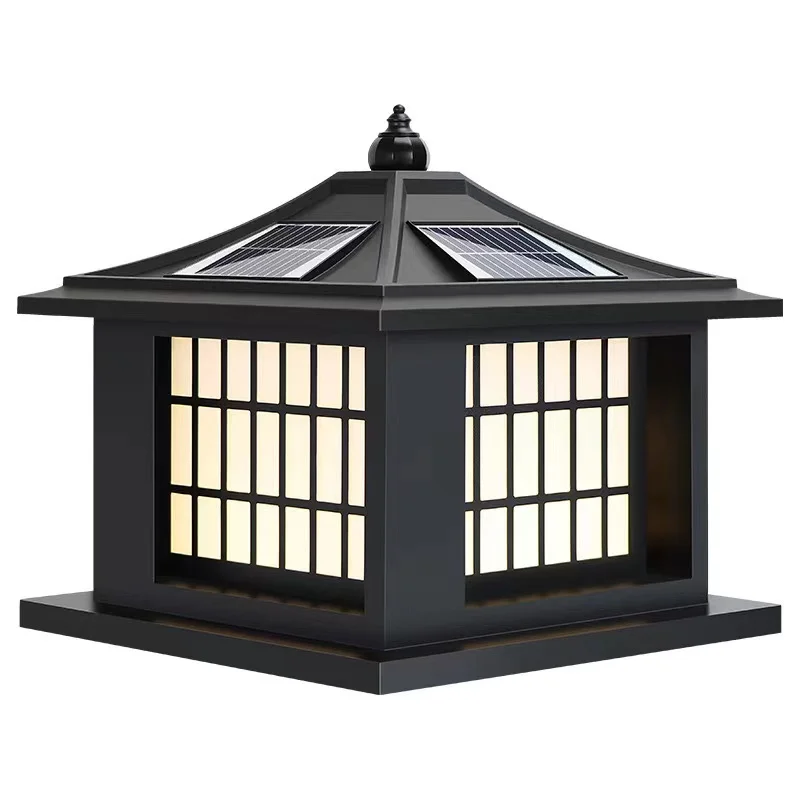 Lumind Solar Tuin Stigma Lamp Buitenmuur Lamp Villa Landelijke Deur Buiten Waterdicht Vier Kleuren Dimmen Pilaar Lamp