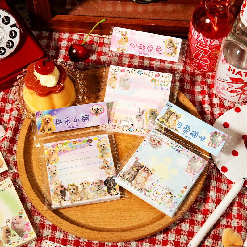 Cute Animal Theme Note Paper Student Notebook DIY Scrapbooking Material Paper Message Note Index Label Sticker Memo Pad New