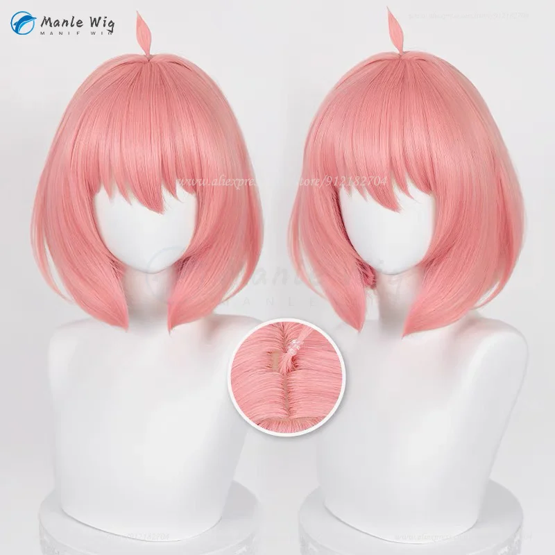 Perruque de Cosplay de Dessin Animé éventuelles Y × FAMILY, Cheveux Synthétiques Courts, Rouges et Bruns de 30cm avec Bonnet