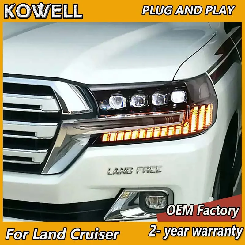 Car Styling for Toyota Land Cruiser Head Lights 2016-2020  Land Cruiser Headlight DRL Turn Signal High Beam Projector Lens