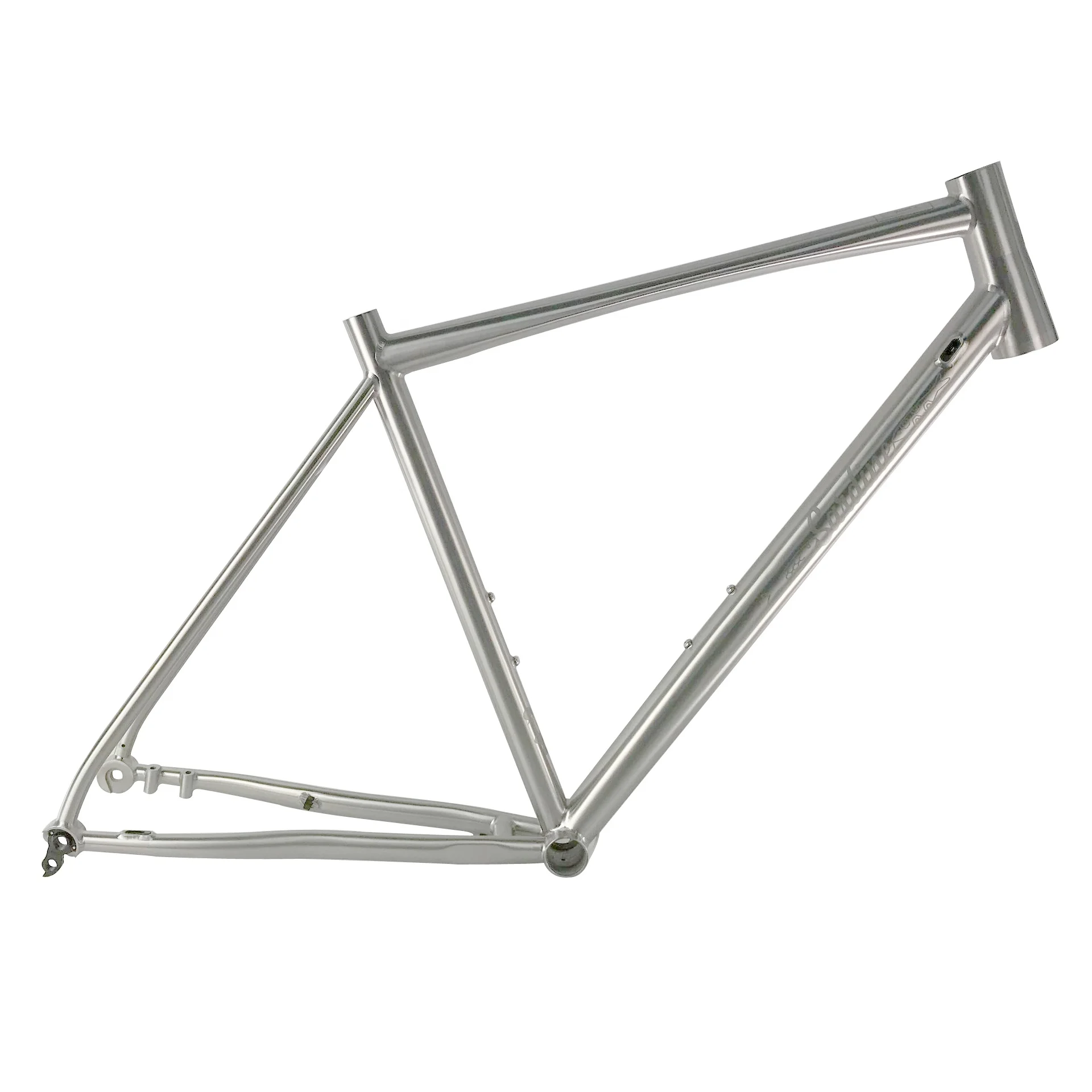 Brushing custom  gravel titanium road bicycle frames for 42c tire