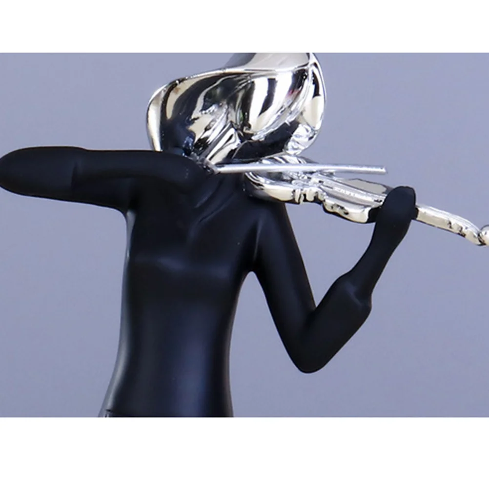 

1Pcs Violin Decoration Resin Music Character Ornament for Home Office Desktop Indoor Decorative Art Piece Musical Adornment