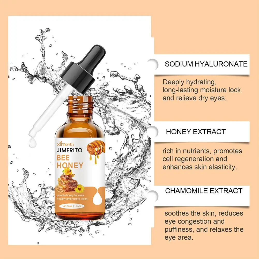 30ml Honey Eye Drops Relieves Eyes Discomfort Blurred Eyes Sore Eye Care Itchy Relax Dry Swelling Massage Clean
