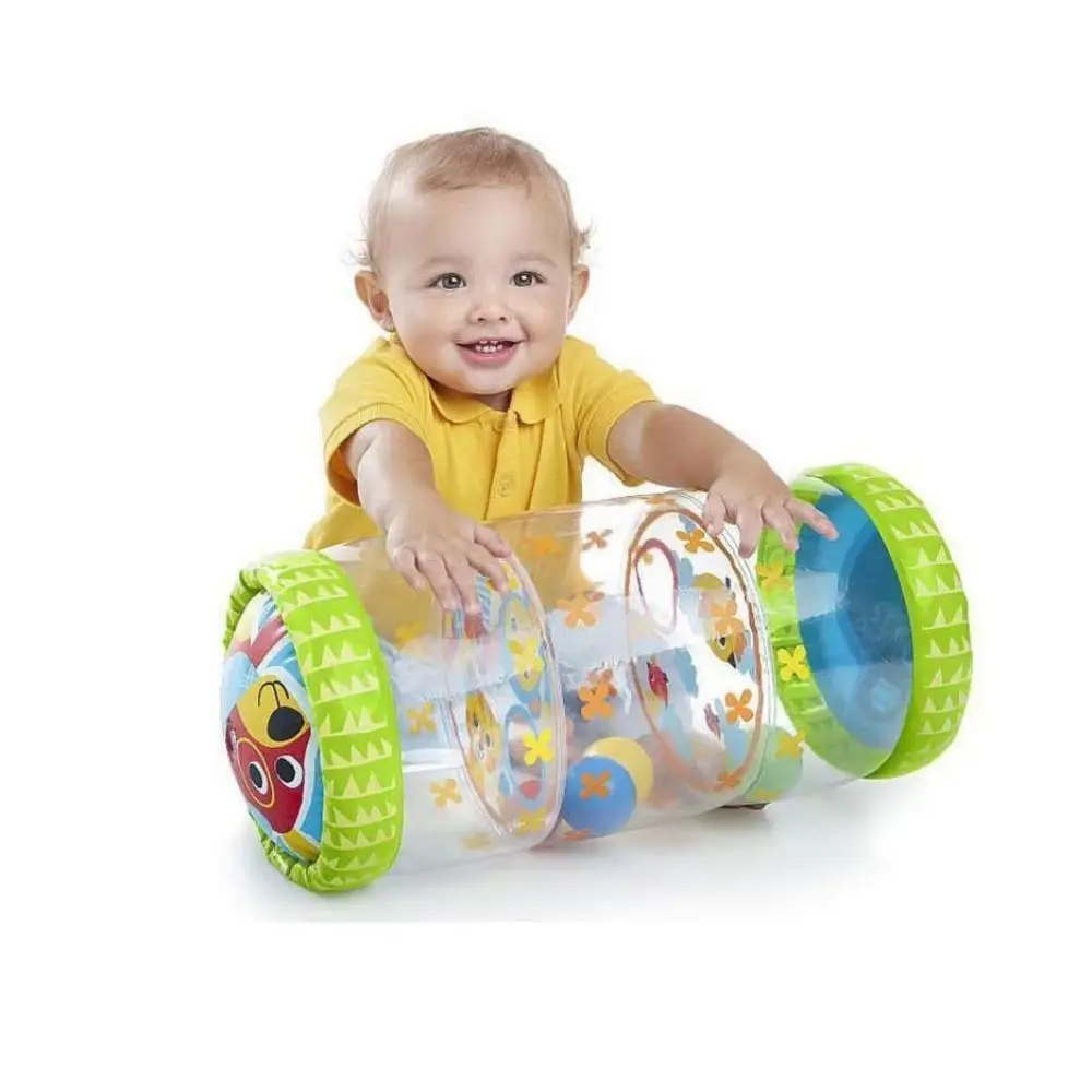 Jouet d'activité de développement, rouleau rampant avec hochet à balle, jouet gonflable en PVC, développement Transparent des bébés