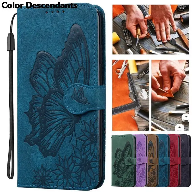 Butterfly Leather Phone Cases for Samsung Galaxy A13, Wallet Bags, Flip Cover, A13, SM-A137, A13, 5G, A136, A135