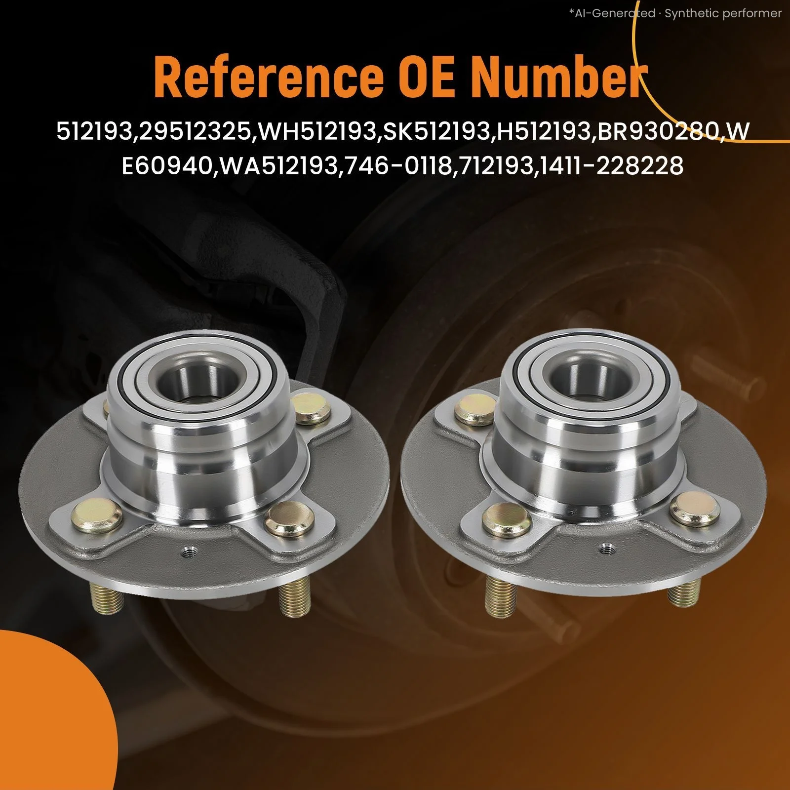 Pair Rear L&R Wheel Hub Bearing for Hyundai Accent 2000-2006 for 512193 for 712193
