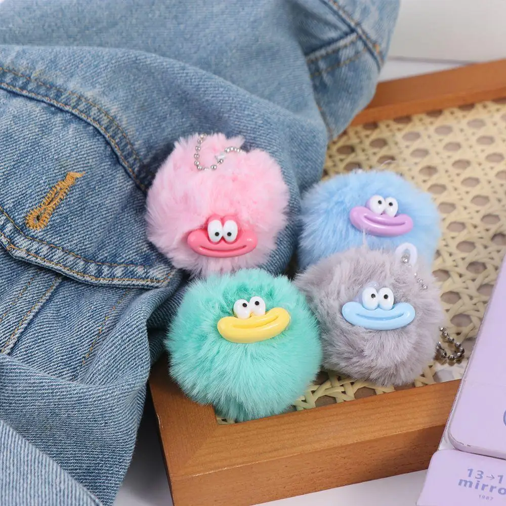 Chaveiro de palhaço engraçado dos desenhos animados plushies pelúcia salsicha boca chaveiro kawaii dopamina boca grande pingente de pelúcia saco pingente