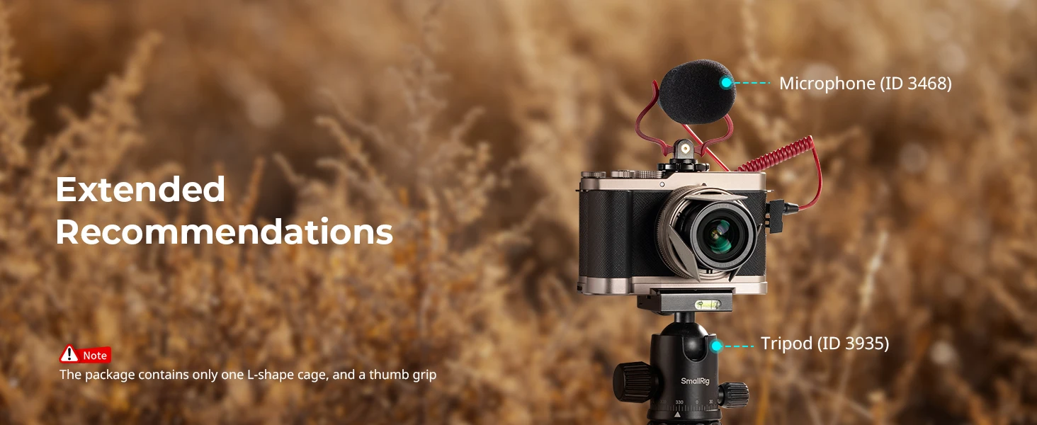 SmallRig L-förmiger Haltegriff für Panasonic LUMIX L10, Titan-Griff mit integriertem Silikon und Arca-Swiss Schnellwechselplatte – Detail 7