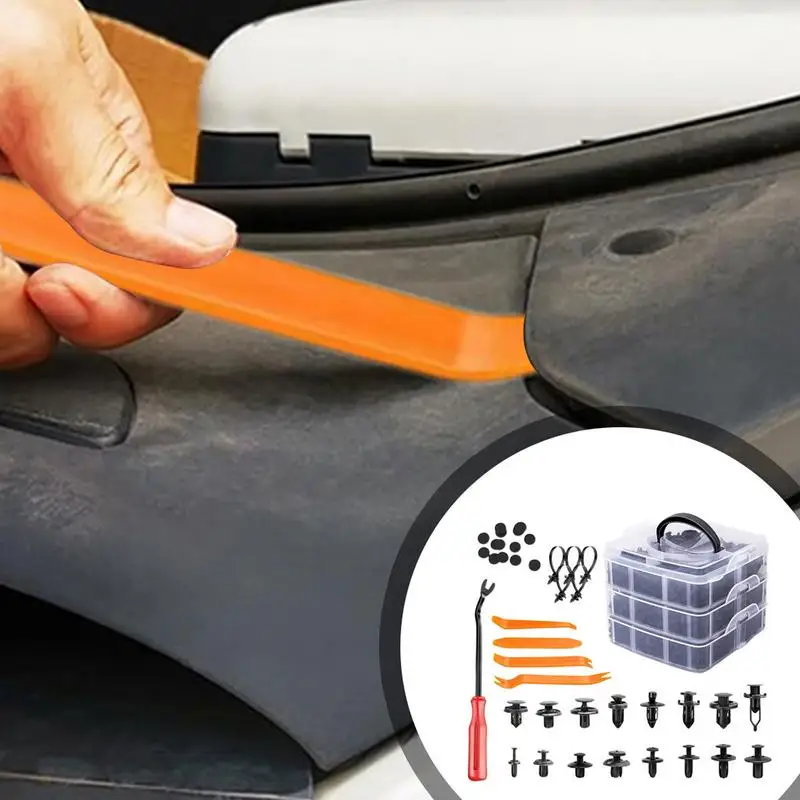 650pcs Car Retainer Auto Fasteners Push Trim Plastic Clips Pin Rivet Bumper Kit Screw Door Trim Panel Retainer Auto Bumper