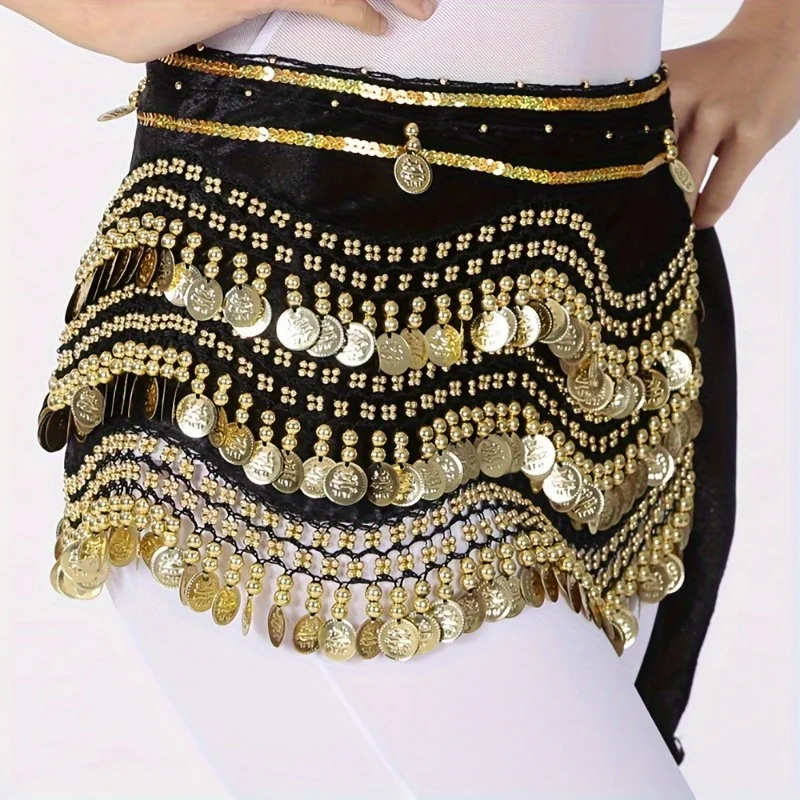 Lady's Waist chain、Belly Dance Hip Scarf、body chain、Belts' chains、Decorative belt、Dance belt、Fringe Waist Chain view 3