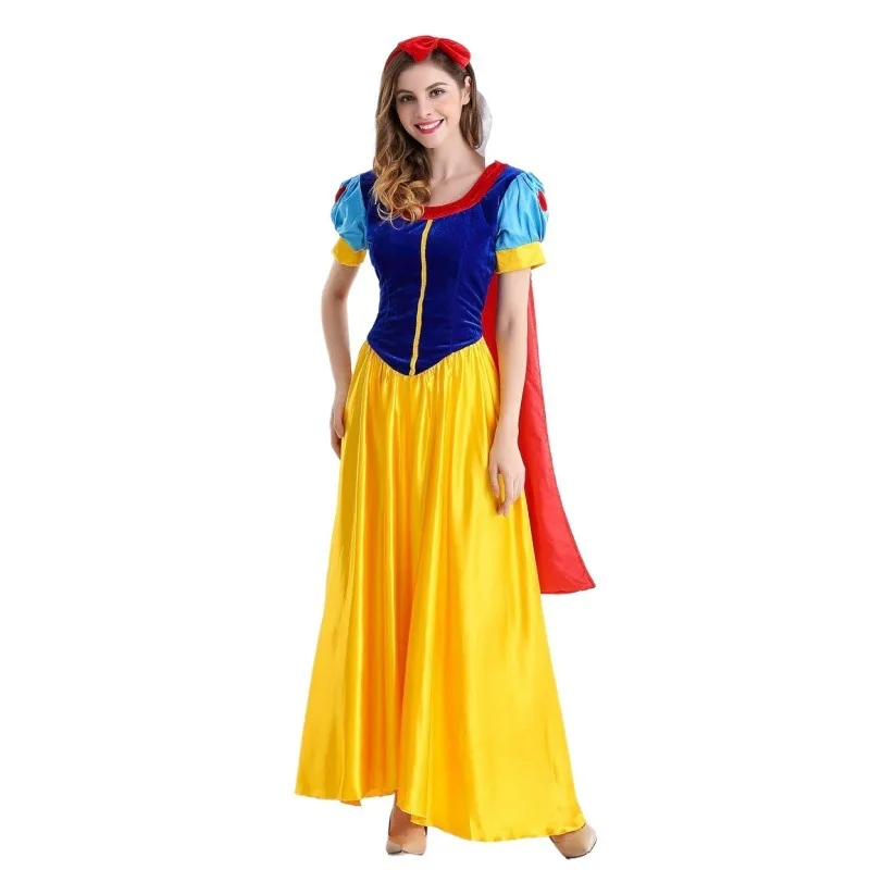 

Large Size loween Women's Princ Snow White Dr with Cape Stage Performance Costume Set Cross-Border Ethnic Women's Fa...