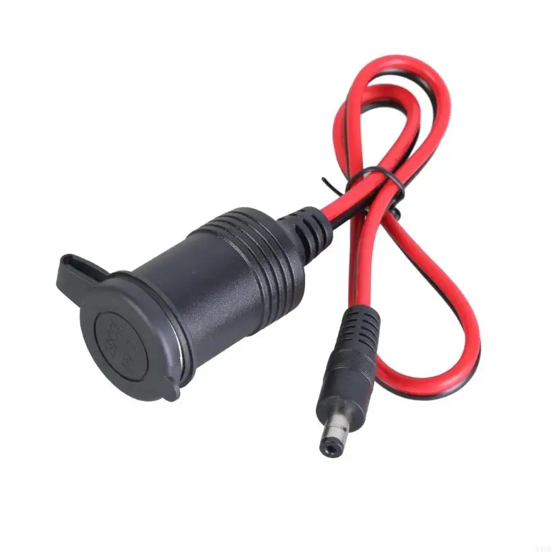 

12V-24V Car Socket Plug Connector to 5.5x2.1mm Male Power Cable Replacement for Vehicle LED Light Cooling Fan 83CF