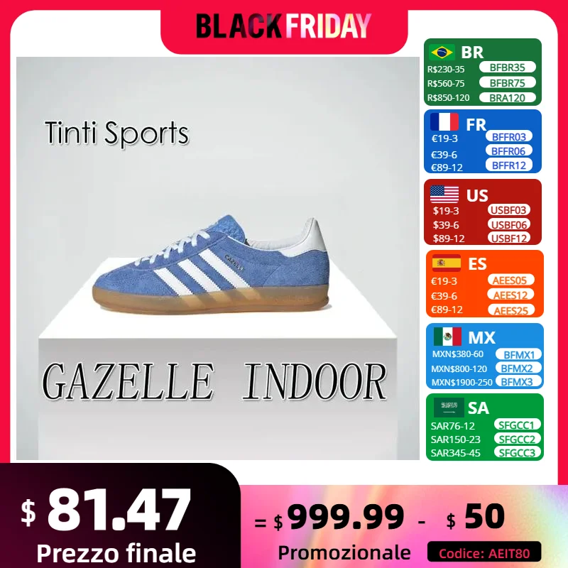 Adidas New Arrival GAZELLE INDOOR LOW buty męskie i damskie Shamrock oryginalne obuwie modne i oddychające buty