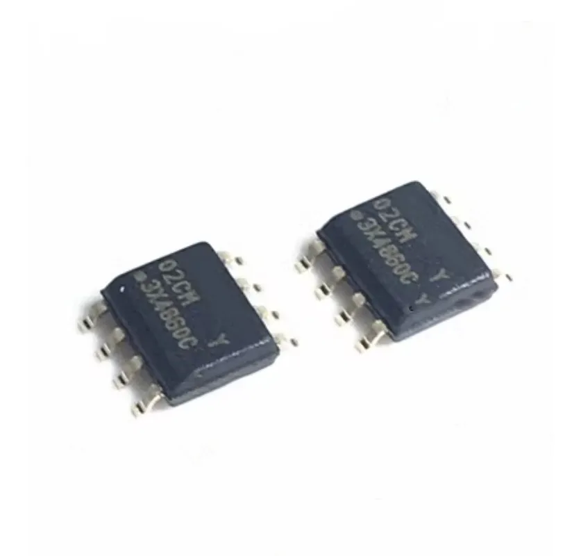 100PCS   AT24C02 AT24C02C-SSHM-T 02CM EEPROM  2KB SOP8