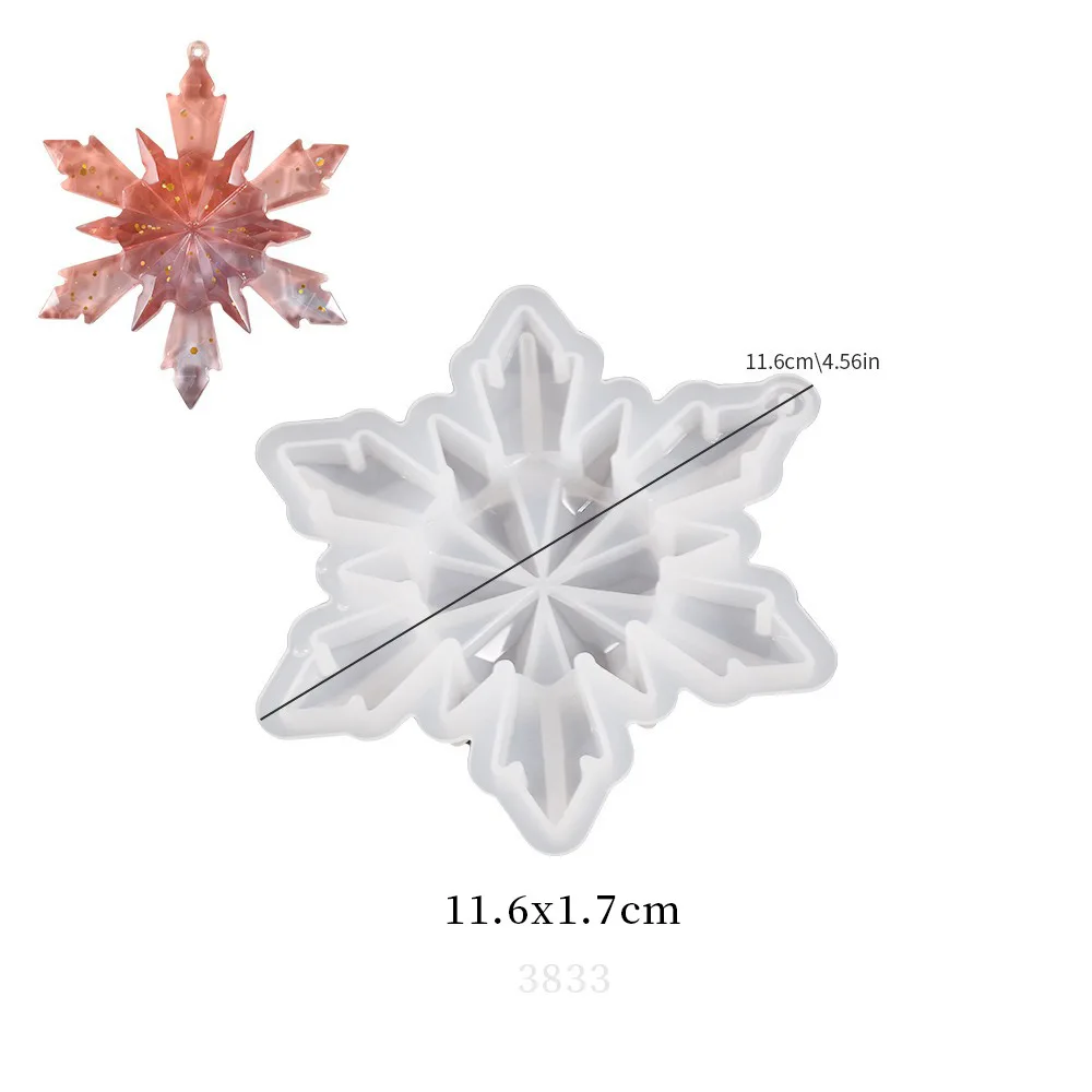 8PCS Snowflake Series Mold for DIY Christmas Tree Pendant