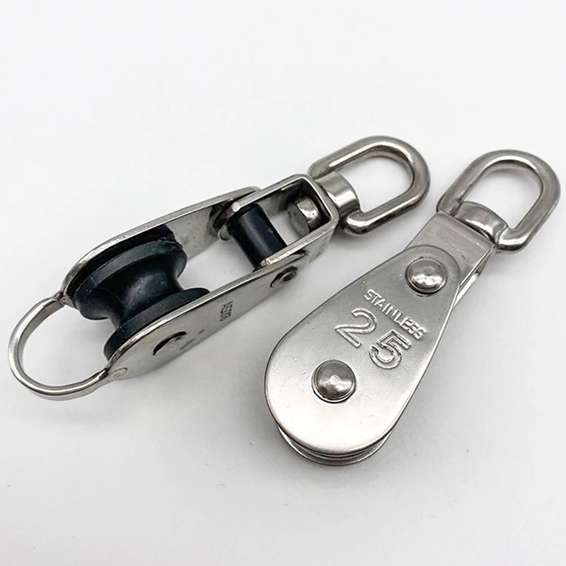 High Quality Stainless Steel Heavy Duty Steel Single Wheel Swivel Lifting Rope Pulley Block