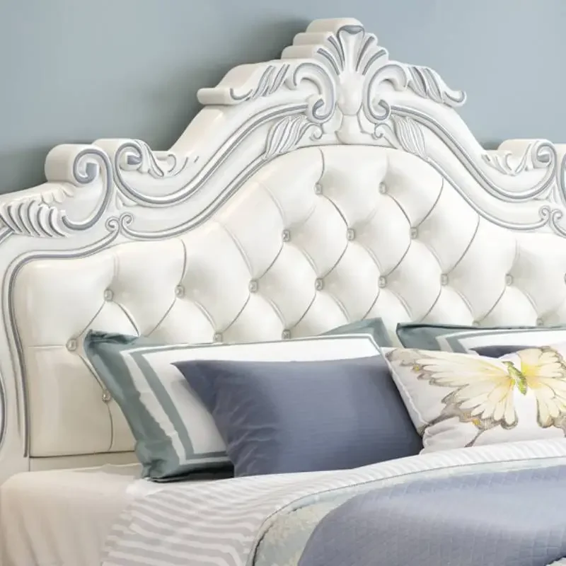 سرير مزدوج على الطراز الفرنسي للتخزين، لوح رأسي فاخر للأميرة الحديثة، سرير مزدوج خشبي، أثاث غرفة نوم Queen Letti Matrimoniali