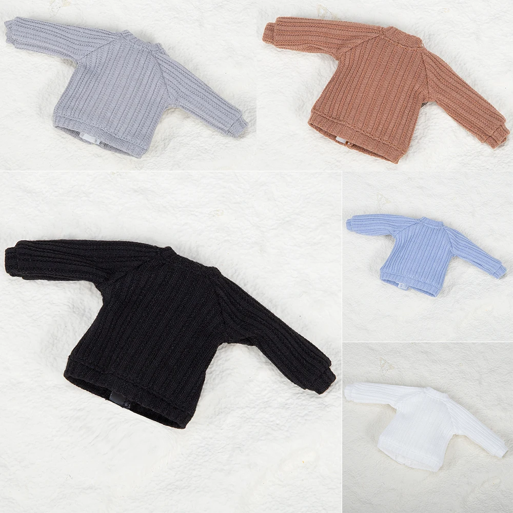 Ob11 Doll Knitted Sweater Clothes 1/12 Bjd 14cm Doll Body Long-Sleeved Sweater For P9 P10 Ob11, Obitsu 11, Molly, Gsc, 14cm Doll