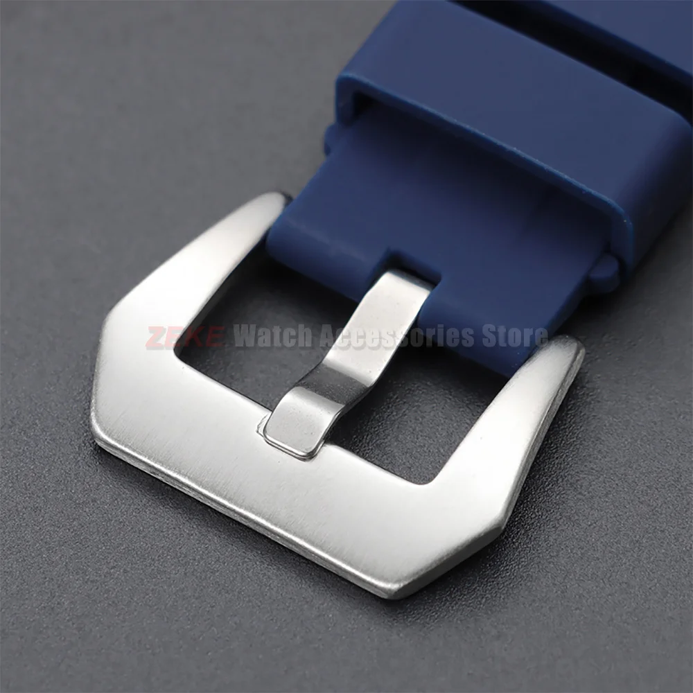 Sportliche 20mm 22mm 24mm 26mm Silikon-Uhrenarmbänder Weiche Komfortable Gummi-Uhrenarmbänder für Panerai Blaue Schwarze Armbänder Zubehör – Detail 6