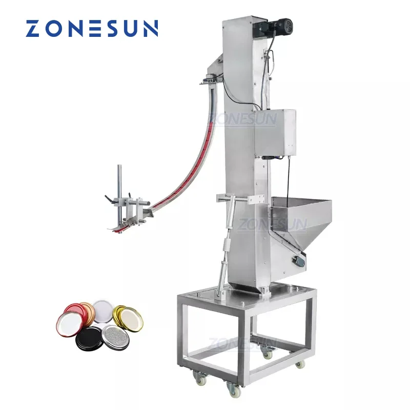 ZONESUN ZS-SLJ1 Automatic Arrange Machine Customize Plastic PET Bottle Bulk Cap Feeding Elevator Machine For Capping Machine