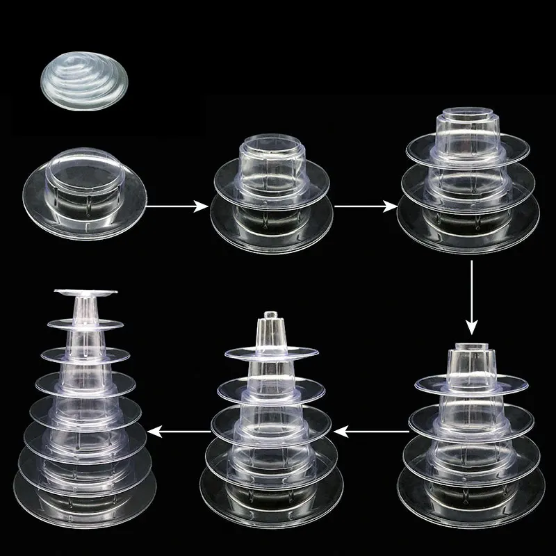 6/10 Tiers Macaron Display Stand Cupcake Tower Rack Cupcake Stand Cake Stand PVC Tray For Wedding Birthday Cake Decorating Tools