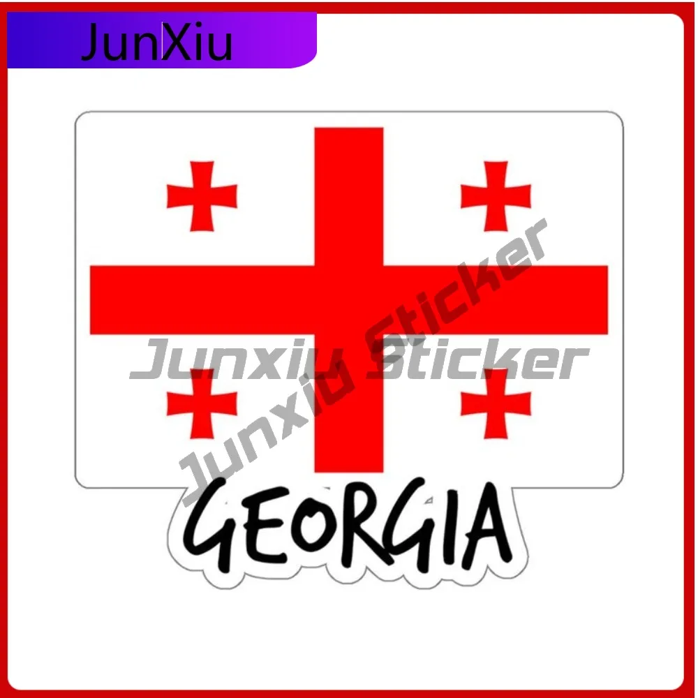 

Georgia Flag Travel Patriotic Souvenir Waterproof Sticker Accessories Camper Windows Windshield Luggage Kayak Suv Cover Scratche