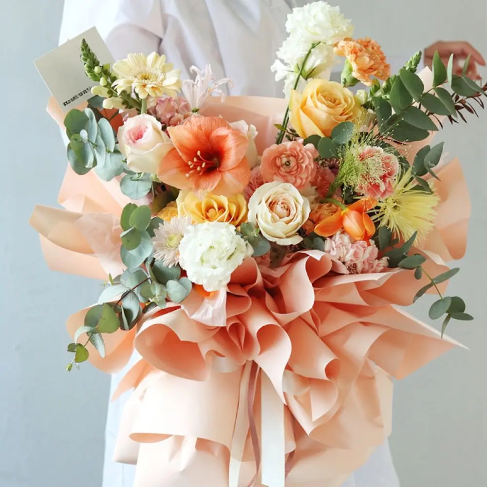 Thickened Waterproof Wrapping Paper Solid Color Bouquet Packaging Material For Gift Box Florist Craft Supplies