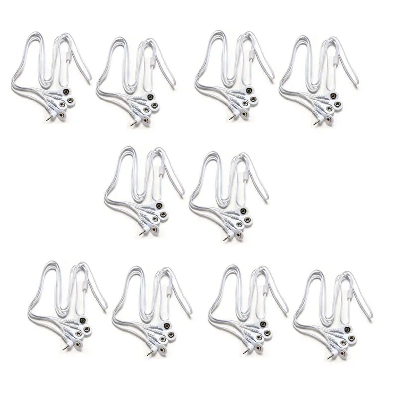 Lot de 10 pièces de remplacement DC 2.5mm, fil de massage à électrode à connexion 4 voies, câble principal pour masseur numérique complet du corps