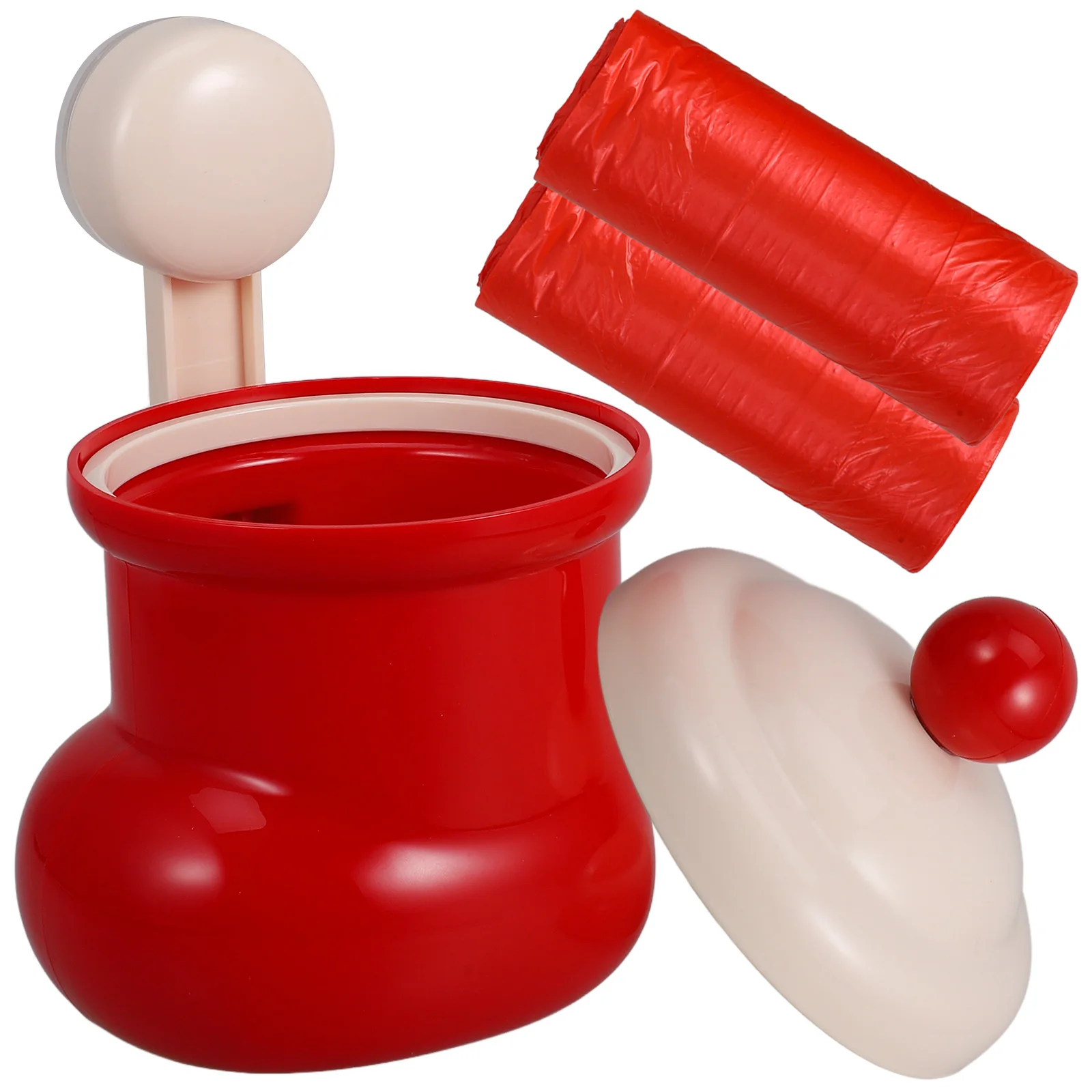 

Stocking Shape Mini Wall Trash Can Wall Mounted Hanging Waste Bin with Lid for Bathroom Kitchen Desktop Small Trash Bin with