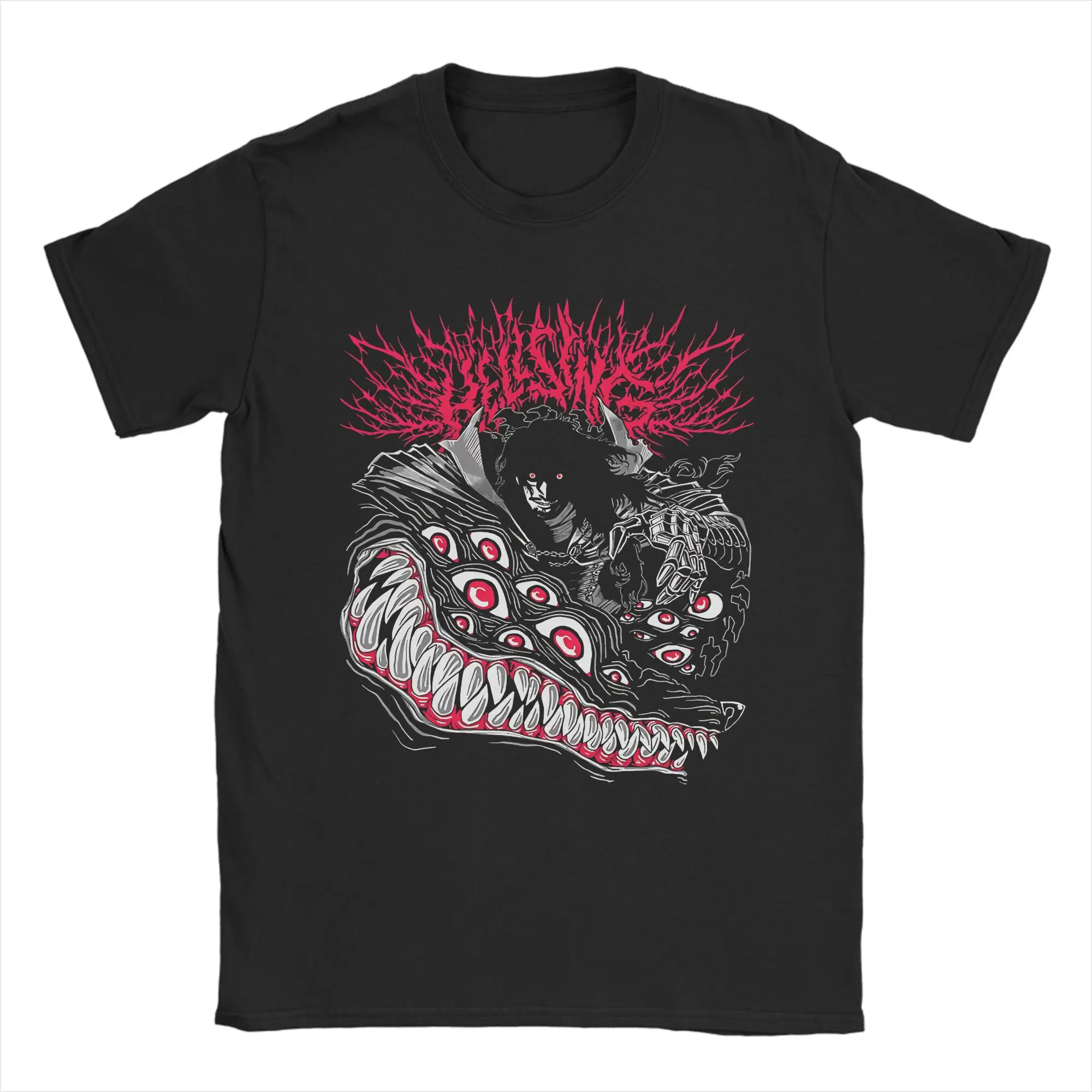 

Мужские футболки Alucard Hellsing, повседневная футболка с коротким рукавом и круглым вырезом, футболка из 100% хлопка, идея подарка, одежда