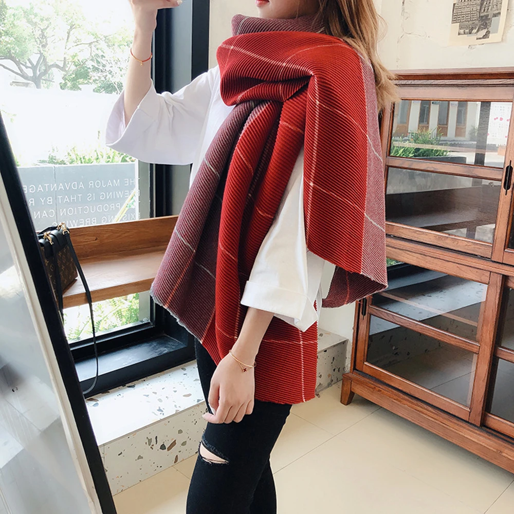 South Korea in the fall and winter of compressive fold the scarf female long scarf joker towel with thick warm scarf XF009